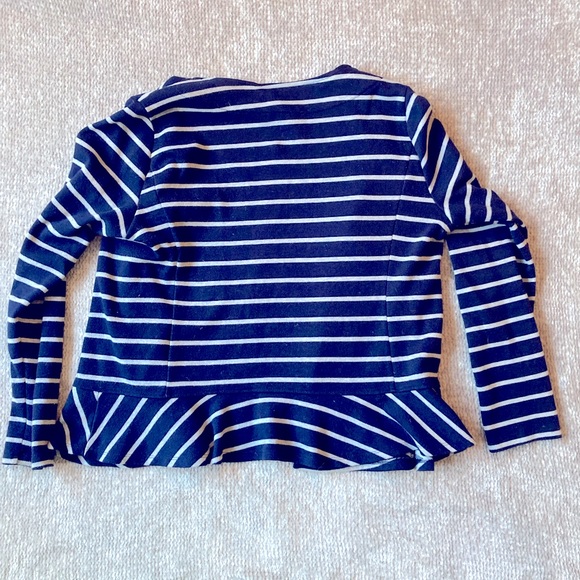Ruffle Hem Striped Cardigan Sweater Jacket Jane and Delancey Medium - Picture 5 of 5